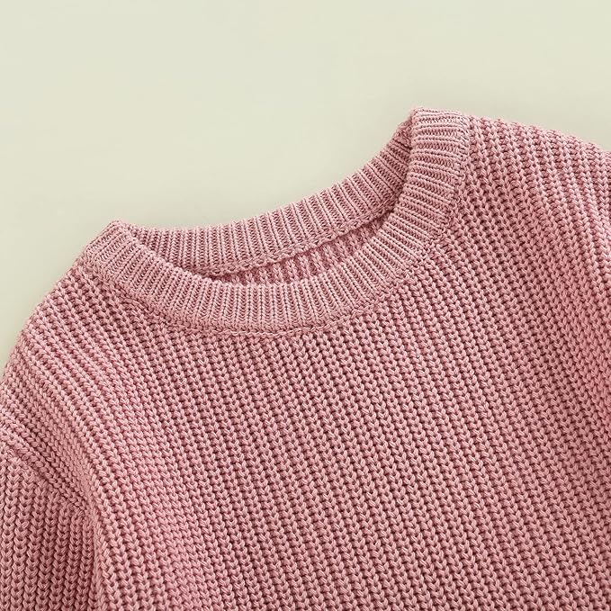 FYBITBO Baby Girl Boy Sweater Knit Oversized Pullover Sweatshirt Romper Onesie Warm Fall Winter Clothes Outfit Newborn
