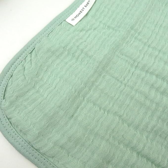 HonestBaby Multipack Woven Burp Cloths Soft Absorbent Multi-layered 100% Organic Cotton Infant Baby Boys, Girls, Unisex, Sage Ombre, One Size