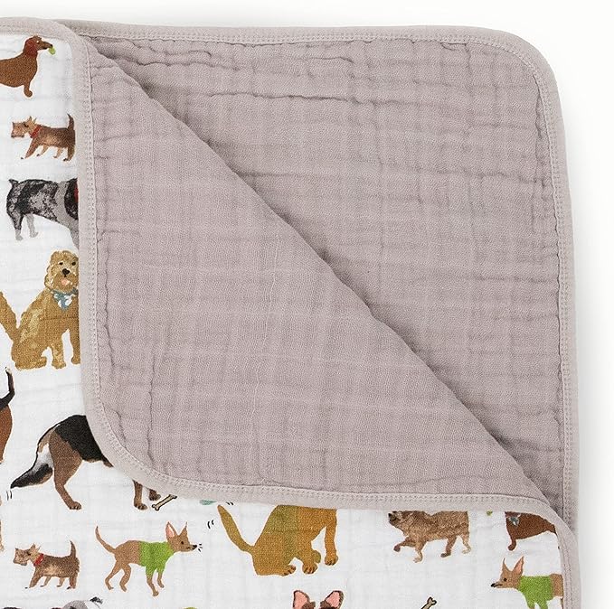 Little Unicorn Original Premium Cotton Quilt | Multi-Layered & Extra-Soft Muslin Fabric |for Babies & Toddlers (Woof)