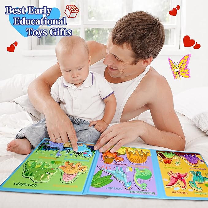 Magnetic Puzzles for Kids Ages 1-3, Travel Toddler Puzzles Ages 2-4 Year, Dinosaur Activities Toy for Boys & Girls 3-5 yo - Learning Magnet Gift for Road Trip