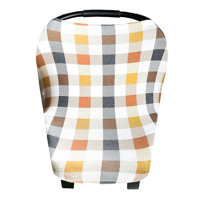 Baby Car Seat Cover Canopy and Nursing Cover Multi-Use Stretchy 5 in 1 Gift Harvest by Copper Pearl