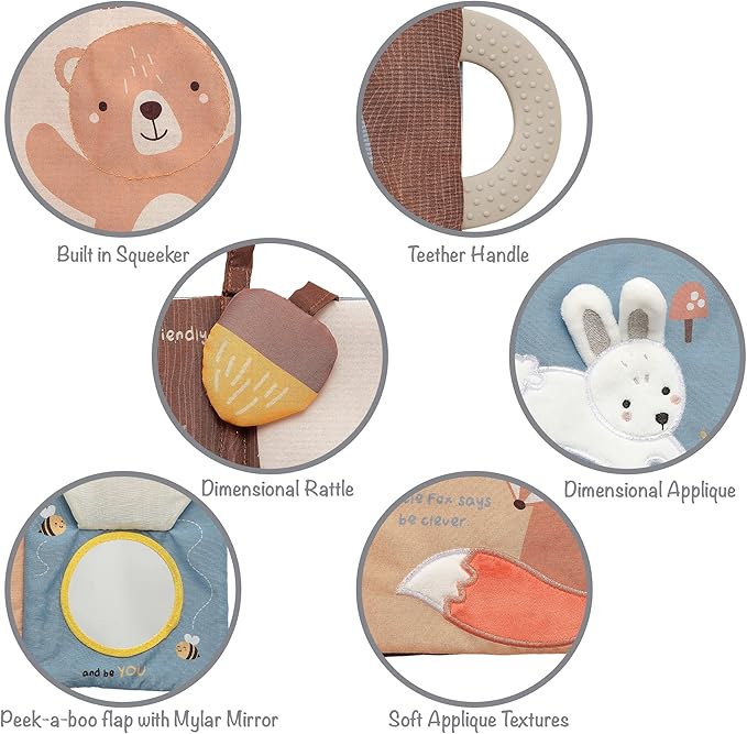 Lambs & Ivy Woodland/Forest Developmental Soft Book & Bear Plush Toy Gift Set