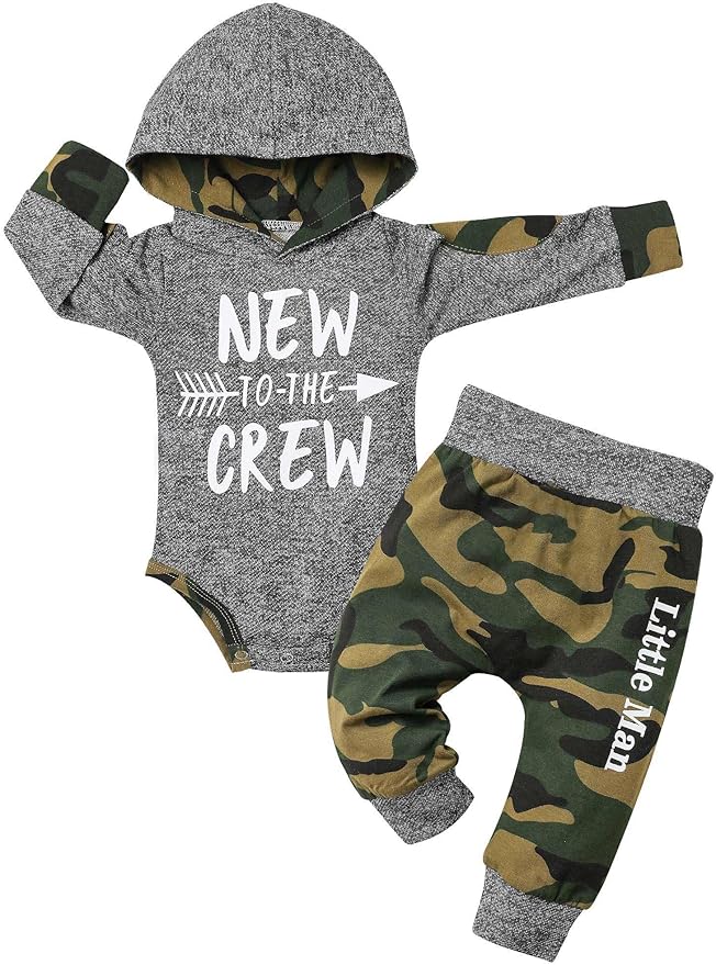 Fommy Newborn Baby Boy Clothes Plaid Letter Print Long Sleeve Hoodies + Long Pants 2PCS Fall Winter Outfits Set