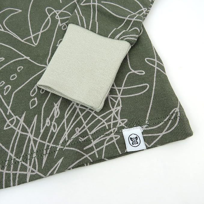 HonestBaby 4 Piece Pajamas Sleepwear Pjs 100% Organic Cotton for Infant Baby and Toddler Boys, Girls, Unisex