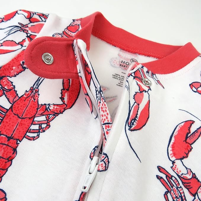 HonestBaby Baby Celebration Sleep & Play Footed One-Piece Pajama Sleeper 100% Organic Cotton