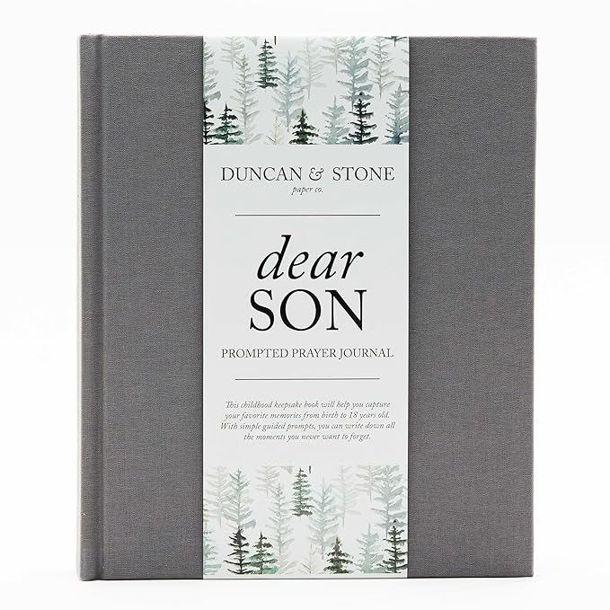 Baby Memory Book - Childhood Memory Book For Milestones - Baby Photo Album with Writing Space - Family Keepsake Journal w/Prompts (Grey,230 Pages)