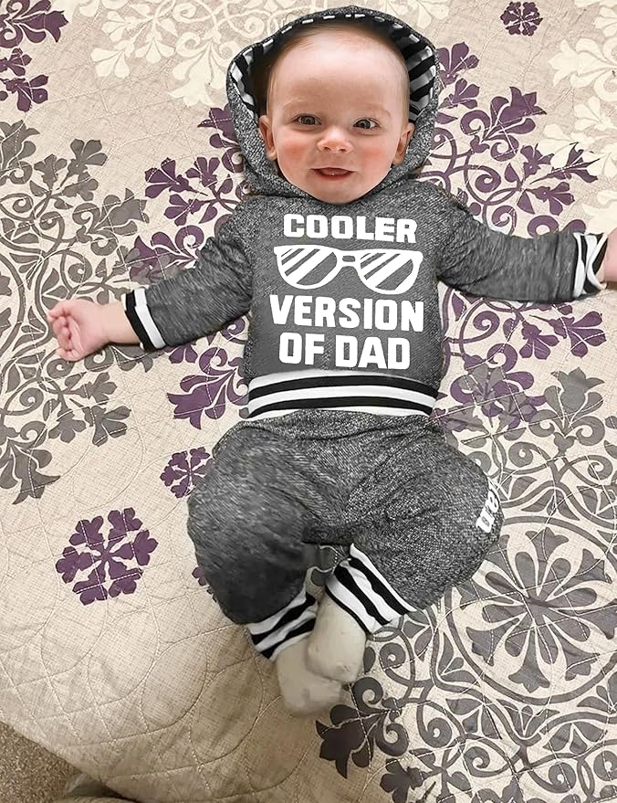 Fommy Newborn Baby Boy Clothes Plaid Letter Print Long Sleeve Hoodies + Long Pants 2PCS Fall Winter Outfits Set