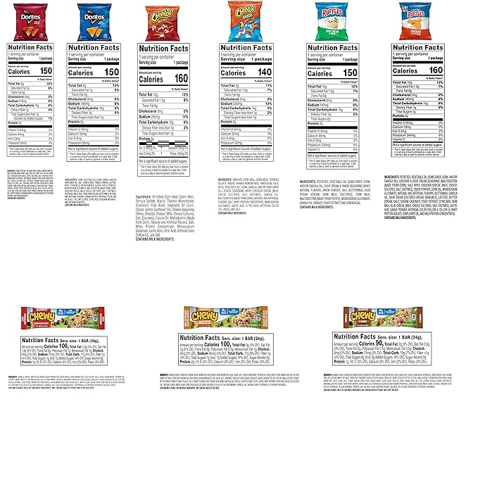 Frito Lay Chips and Quaker Chewy Granola Bars Variety Pack, (Pack of 40)