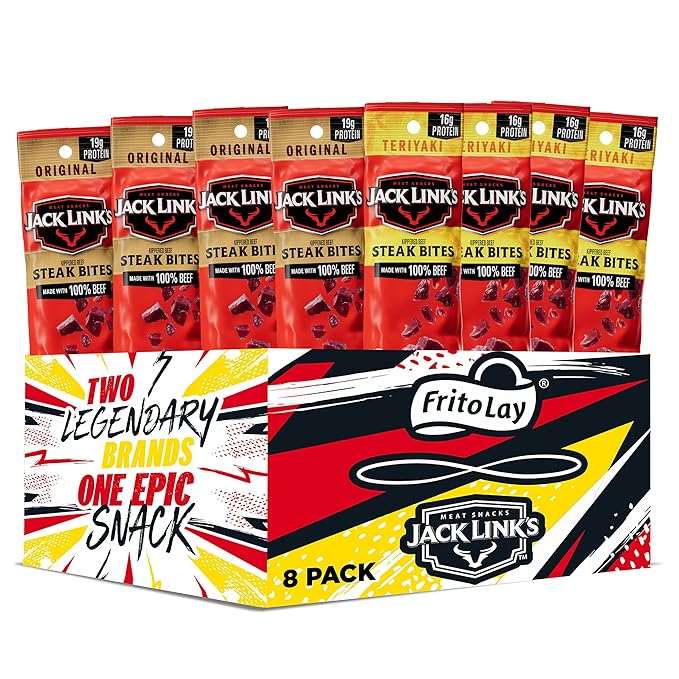 Frito Lay Jack Link's Steak Bites Variety Pack, (Pack of 8)