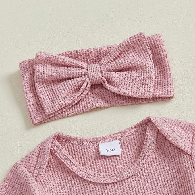 Newborn Girl Clothes Baby Girl Coming Home Outfit Zipper One-piece Outfits Ruffle Footie Bodysuit Jumpsuit Headband