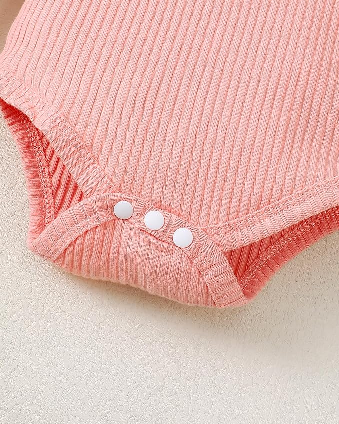 Renotemy Newborn Baby Girl Clothes Outfits Infant Romper Ruffle Floral Pants Cute Toddler Baby Girl Clothes Set