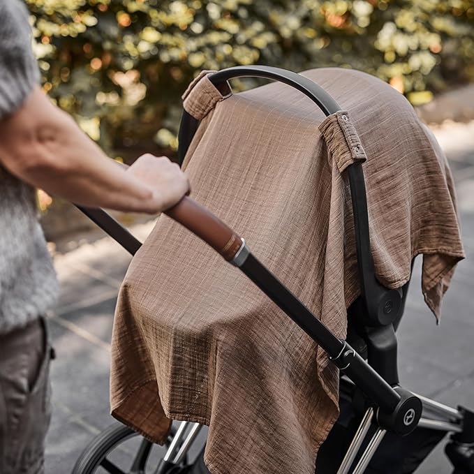 Car Seat Cover Baby - Organic Cotton - Carseat Covers Baby - Carseat Cover - Car Seat Canopy - Carseat Canopy - 100% Muslin Cotton, 43" x 32" 2-Pack (Soft Grey/Natural)