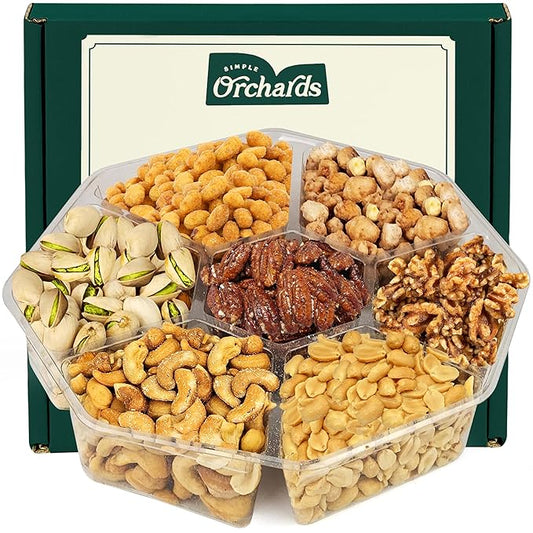 Nuts gift Basket - Gourmet Food Gift Basket With a Variety of Freshly Roasted Nuts - Beautifully Packaged Gift for Birthday, Sympathy. (Large Family Pack)