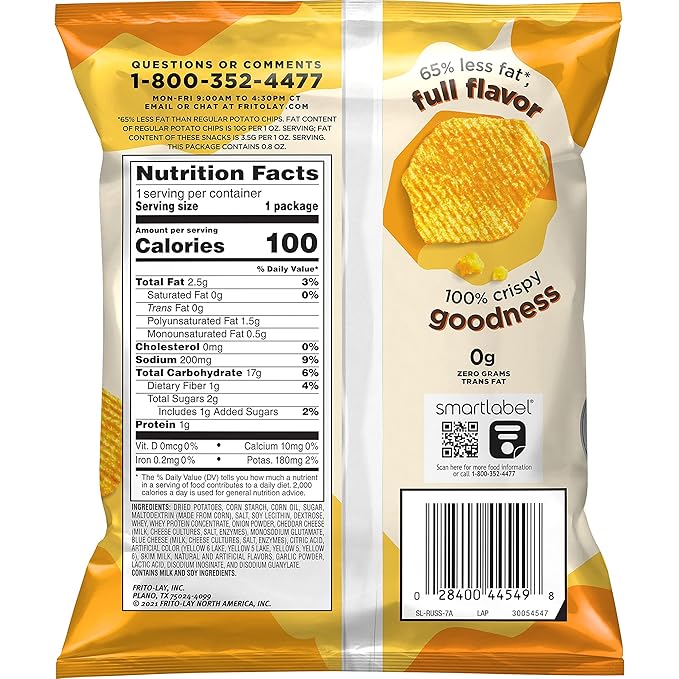 Baked Ruffles Baked Ruffles Cheddar Sour Cream, Pack of 40