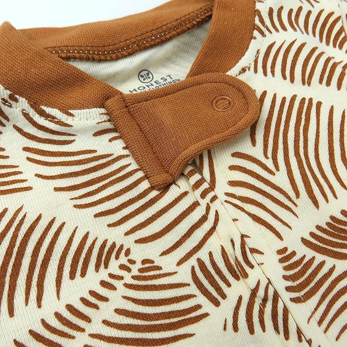 HonestBaby 2-Pack Non-Slip Footed Pajamas One-Piece Sleeper Jumpsuit Zip-Front Pjs 100% Organic Cotton for Baby Girls