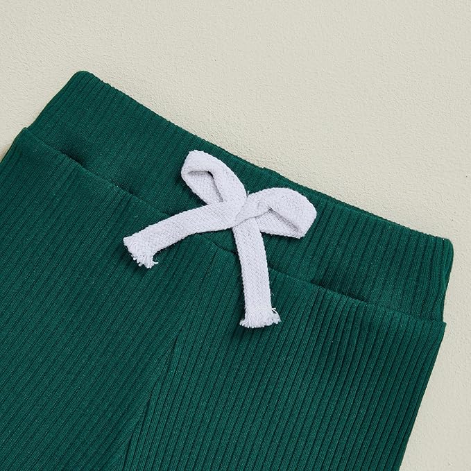 Newborn Baby Boy Clothes Long Sleeve Ribbed Bodysuit Pants Hat 3-Piece Outfit Set