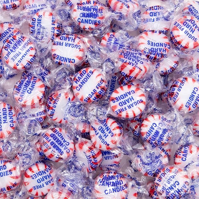 Sugar Free Starlight Mints - 1 Pound Pack (About 90 Count) - Peppermint Hard Candy - Individually Wrapped Sugar Free Mints