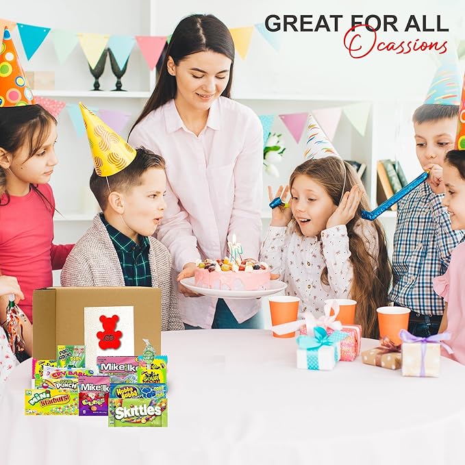 Sour Candy Box -Bulk Sour Variety Pack - Individually Wrapped Super Sour Favorites - Candy Mix with Sour Skittles, War, Sour Kids, Lemonhead and More - 30 Count for Kids and Adults