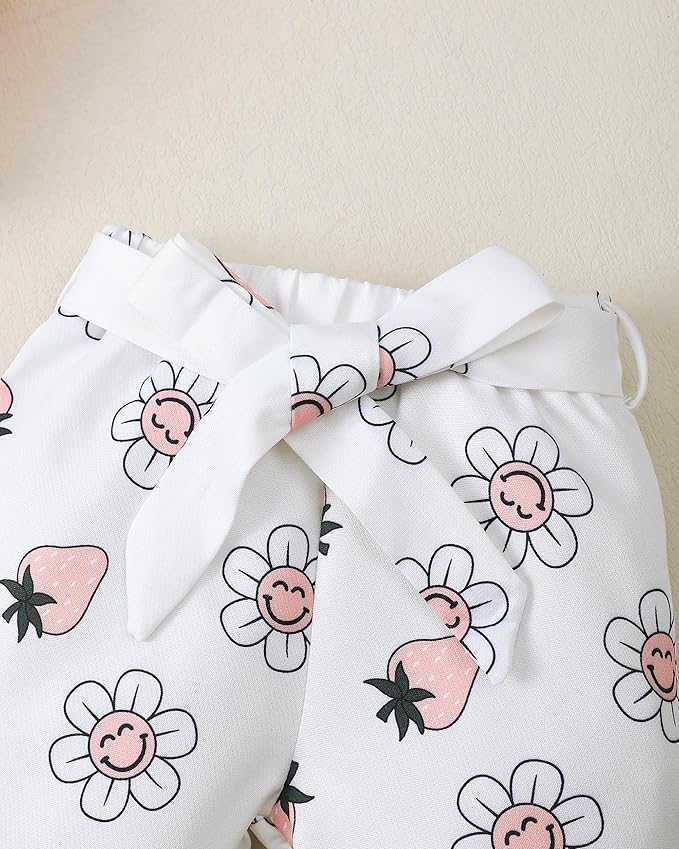 Renotemy Newborn Baby Girl Clothes Outfits Infant Romper Ruffle Floral Pants Cute Toddler Baby Girl Clothes Set