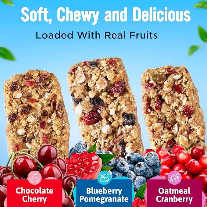Cooper Street Granola Bakes (36 Count) – Soft and Chewy Breakfast Granola Bars Variety Pack – Nut, Dairy & Soy Free – Individually Wrapped Healthy Snacks for Kids, School, Work, Hiking & On-the-Go