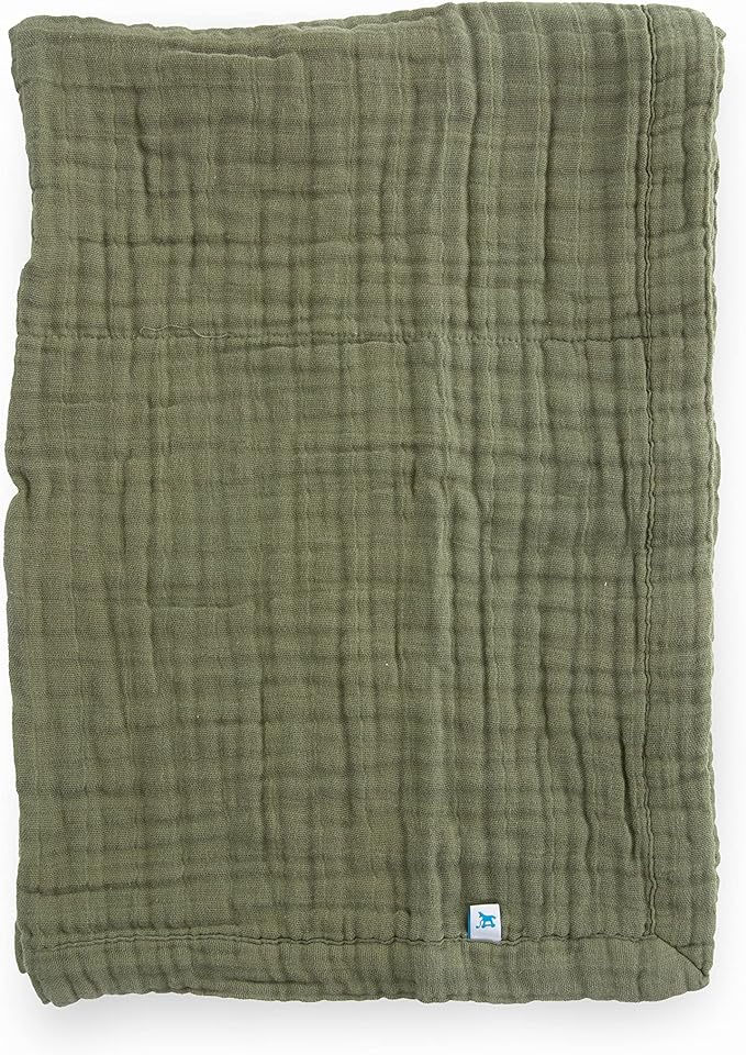 Little Unicorn Newborn Receiving Quilt | Ultra- Soft, Multi-Layered Muslin Fabric | Gift for Newborns & on-The-go (Fern)