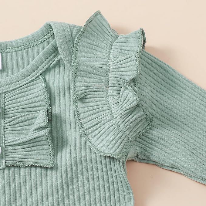 Infant Baby Girl Clothes Newborn Girl Outfit Long Sleeve Romper Pants Set Cute Baby Clothes for Girls Fall/Winter