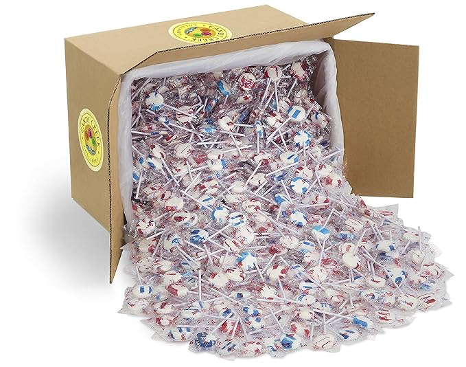 Patriotic Lollipops, Nut free, Parade Candy by Candy Creek, Red Raspberry & Blueberry Blast, 880 Count