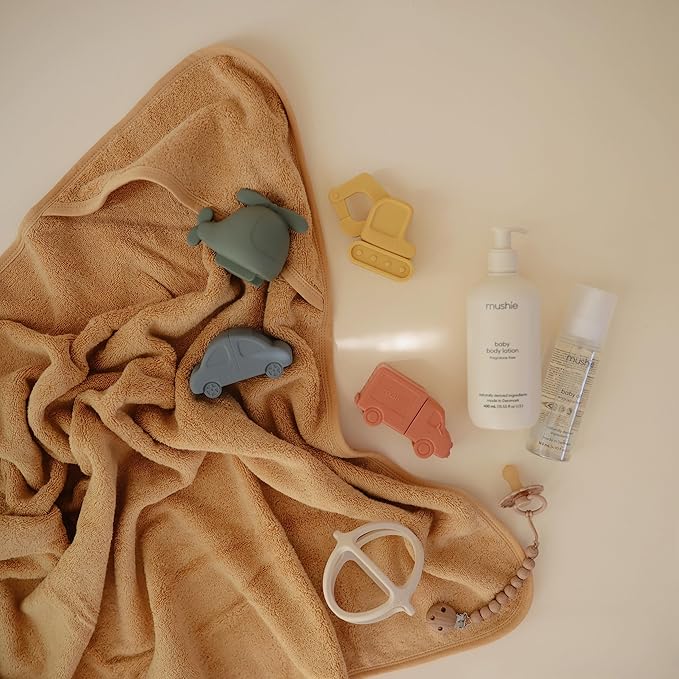 mushie Vehicles Bath Toys Play Set for Toddlers | 100% Food Grade Silicone | Mold Free, Pack of 4