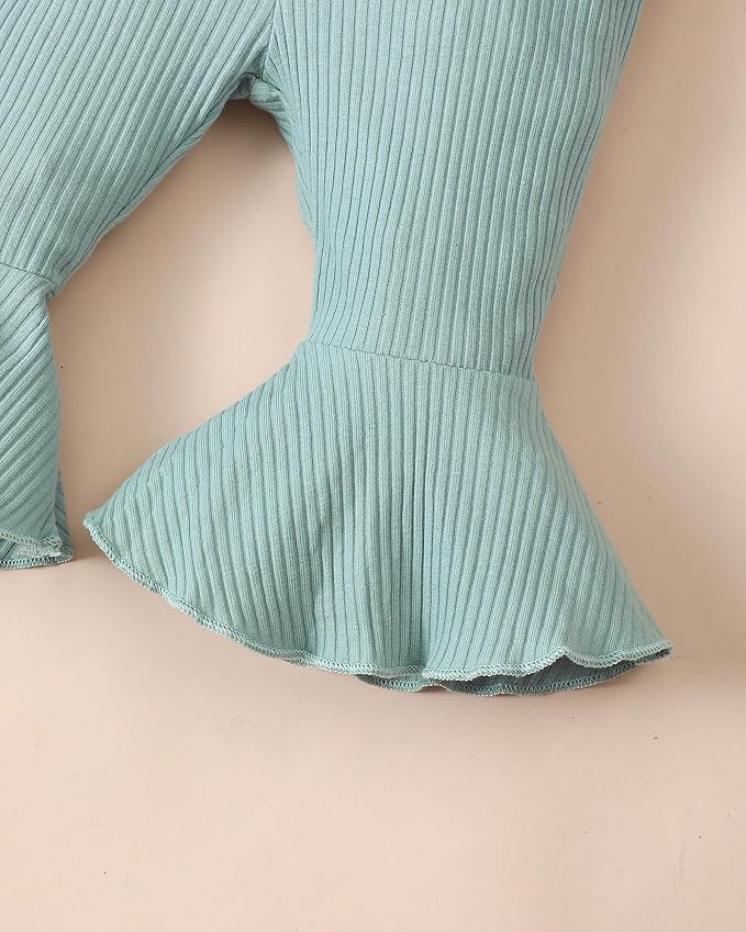 Renotemy Newborn Baby Girl Clothes Outfits Infant Romper Ruffle Floral Pants Cute Toddler Baby Girl Clothes Set