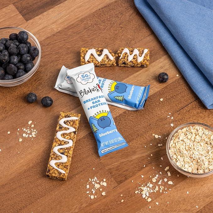 Blake's Seed Based Breakfast Bars with Protein — Blueberry (24 Count), 5g Clean Plant-Based Protein, Gluten Free, Nut Free, Dairy Free & Vegan, Healthy Snacks for Kids or Adults, School Safe