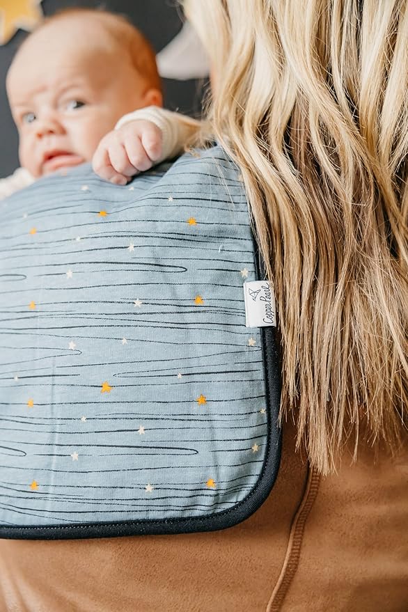 Copper Pearl Premium Baby Burp Cloths - 3-Pack Large Cotton Burp Cloths, Extra Soft Spit Up Rags with 3 Absorbent Layers, Perfect for Baby Boy and Baby Girl Gifts (21" x 10" Size, Neil Set)