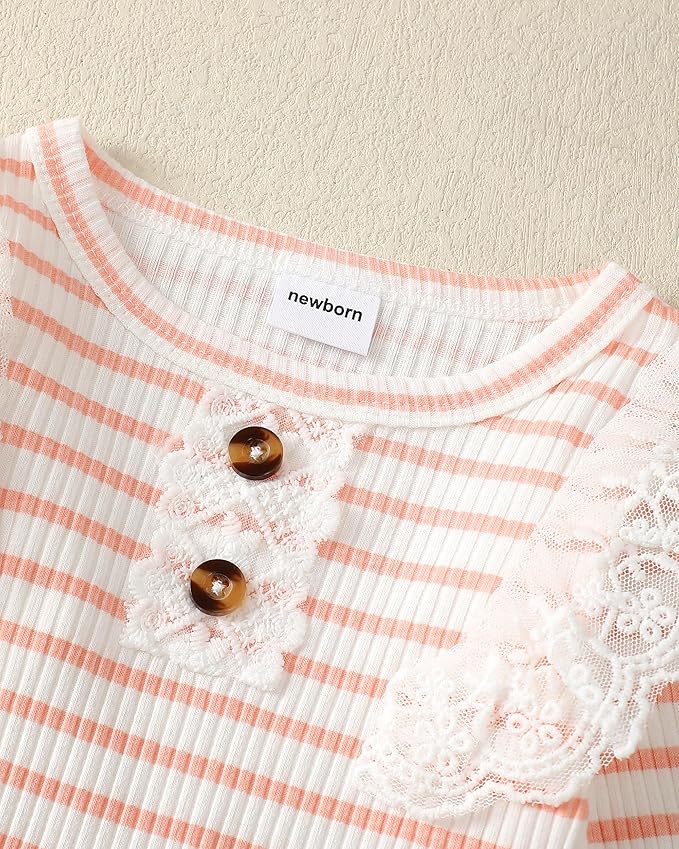 Renotemy Newborn Baby Girl Clothes Outfits Infant Romper Ruffle Floral Pants Cute Toddler Baby Girl Clothes Set