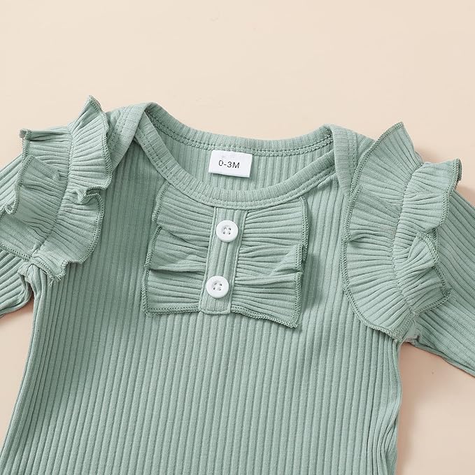 Infant Baby Girl Clothes Newborn Girl Outfit Long Sleeve Romper Pants Set Cute Baby Clothes for Girls Fall/Winter