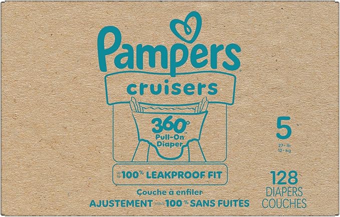 Pampers Diapers - Cruisers 360 - Size 5, 128 Count, Babyproof up to 100% Leakproof Pull-On Diaper