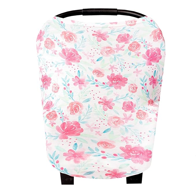 Baby Car Seat Cover Canopy and Nursing Cover Multi-Use Stretchy 5 in 1 Gift June by Copper Pearl