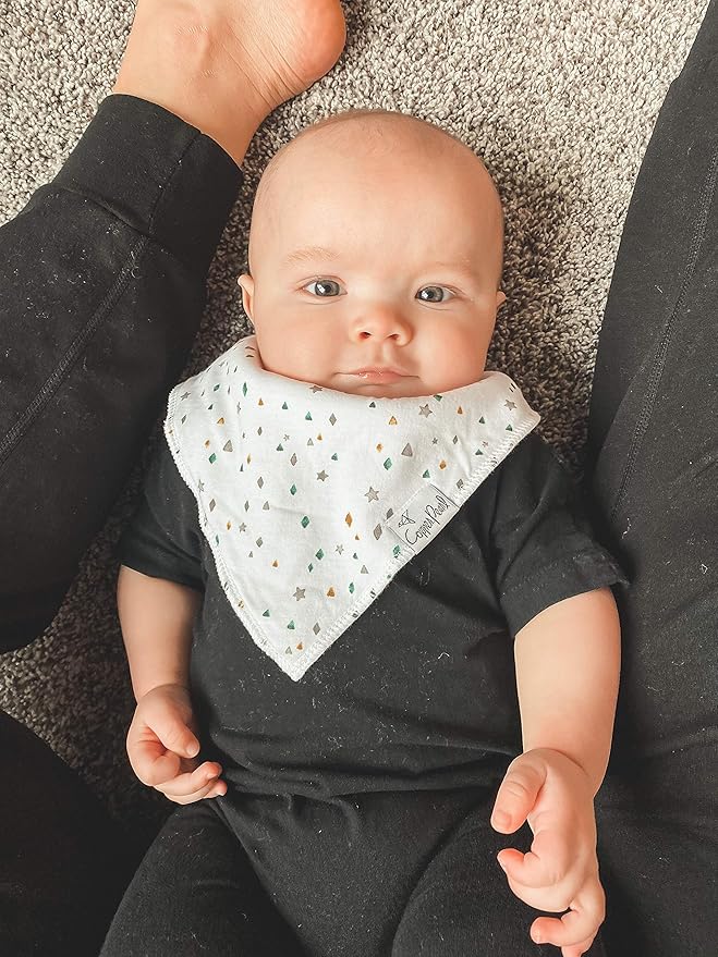 Copper Pearl 4 Pack Soft Cotton Baby Bibs for Drooling and Teething, Absorbent Drool Bibs for Baby Girl and Boy, Adjustable to Fit Newborns to Toddlers, Tons of Styles (Cusco)