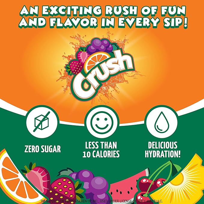 Crush- Powder Drink Mix - Sugar Free & Delicious (Summer Variety, 30 Sticks)