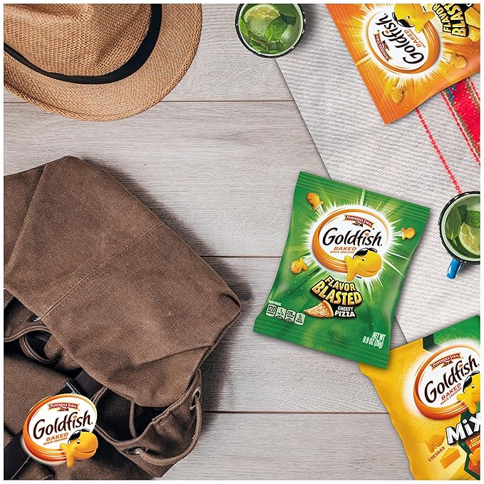 Goldfish Bold Mix Variety Pack Snack Crackers, 1 oz Snack Packs, 30 Ct Box (Pack of 2)