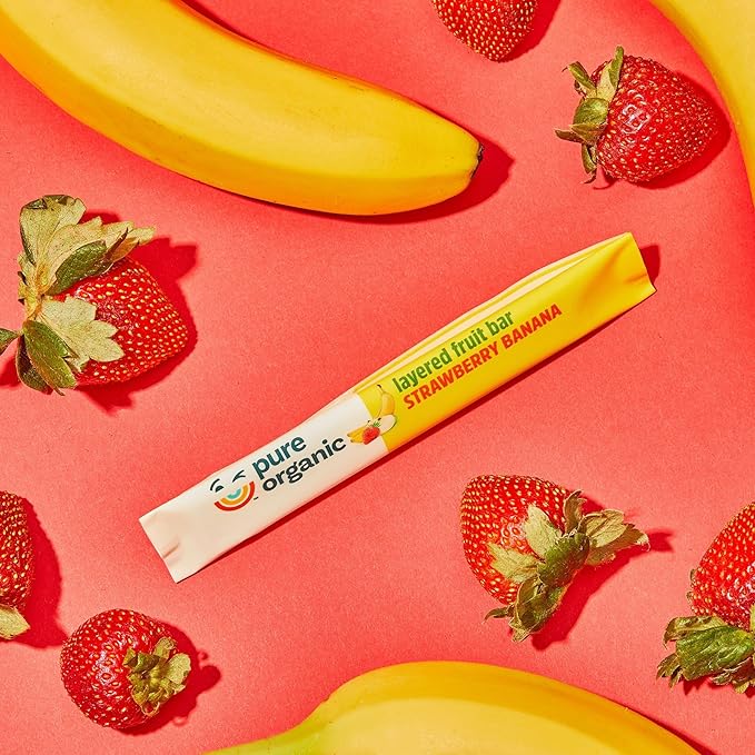 Pure Organic Layered Fruit Bars, Gluten Free, Vegan Fruit Snacks, Variety Pack, 12.4oz Box (24 Bars)