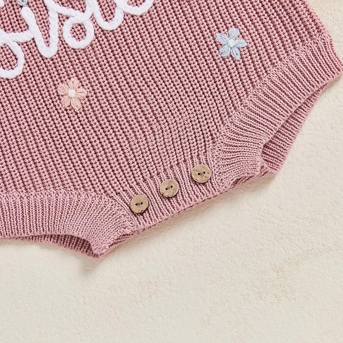 FYBITBO Baby Girl Boy Sweater Knit Oversized Pullover Sweatshirt Romper Onesie Warm Fall Winter Clothes Outfit Newborn