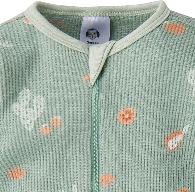 Gerber baby-girls 2-pack 2-way Zip Thermal Footed Sleep 'N Play