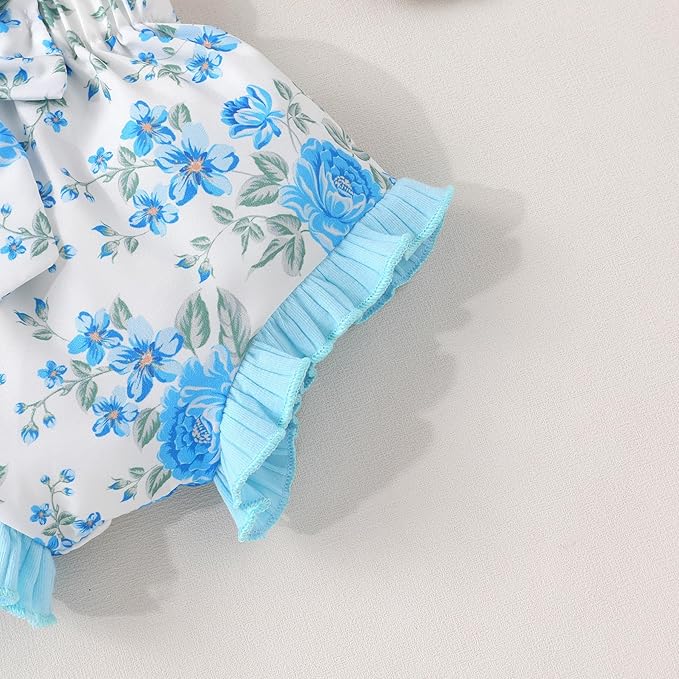 Tiny Cutey Newborn Infant Baby Girl Clothes Romper Floral Shorts Set Summer Outfits Baby Girls' Clothing