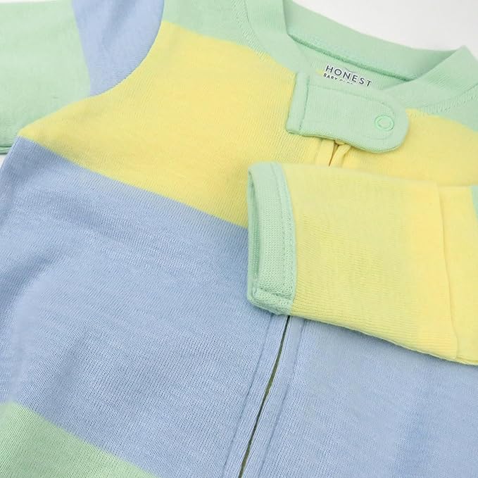 HonestBaby Baby Celebration Sleep & Play Footed One-Piece Pajama Sleeper 100% Organic Cotton