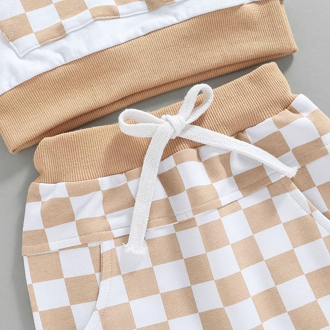 2Pcs Baby Boys Hoodie Tops Pants Set Dinosaur Deer Print Sweatsuit Fall Winter Outfits