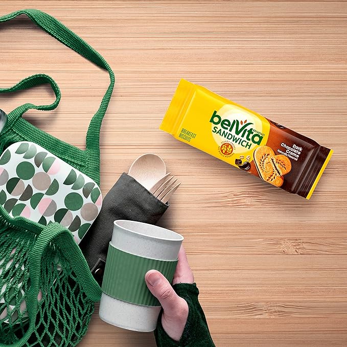 belVita Breakfast Sandwich Dark Chocolate Creme Breakfast Biscuits, 64 Total Packs, 8 Boxes (2 Sandwiches Per Pack)