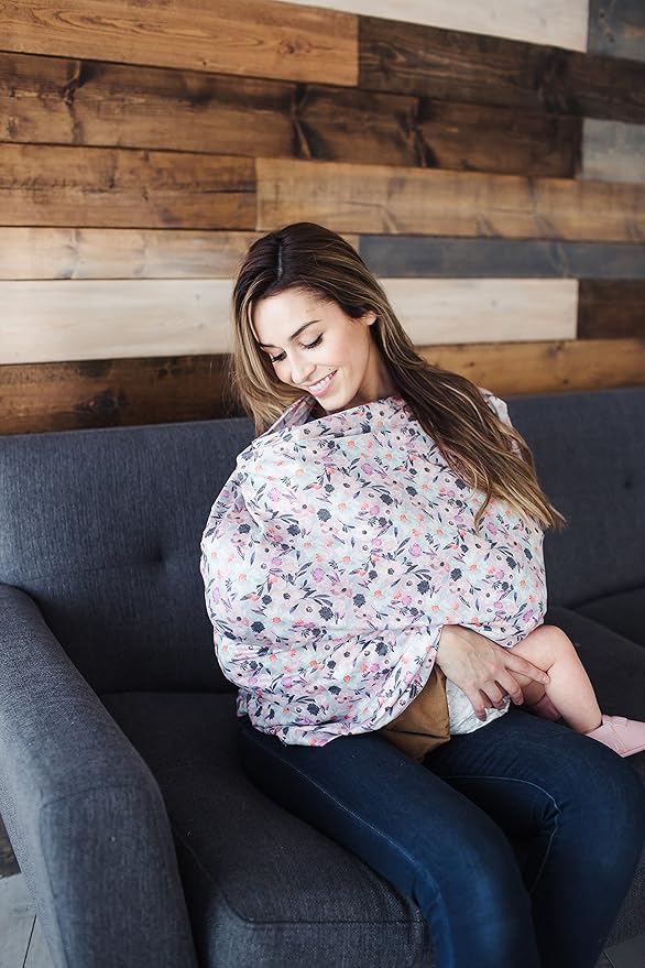 Copper Pearl Multi-Use Cover: Car Seat Covers, Nursing Cover, and Stroller Cover for Sun - Stretchy Fabric, All-Season Use, Stylish Designs, Easy Access for Moms - Morgan