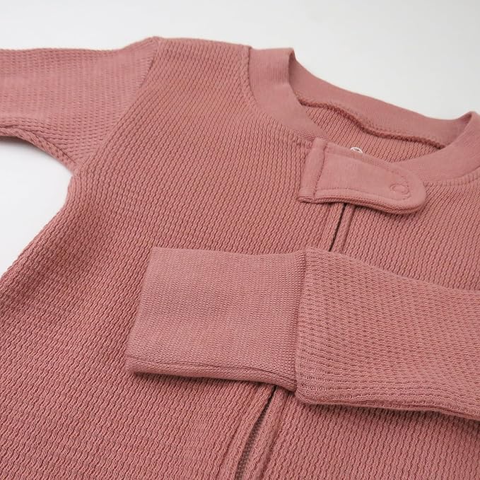 HonestBaby Non-Slip Footed Pajamas One-Piece Sleeper Zip-Front Pjs 100% Organic Cotton for Baby Girls