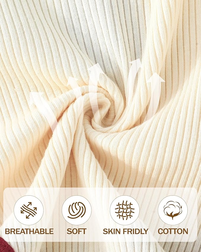 Newborn Baby Boy Girl Clothes Ribbed Knit Cotton Long Sleeve Romper Long Pant Preemie Solid Color Unisex Outfits