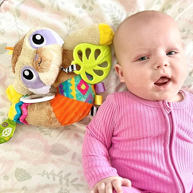 Playgro Sensory Friend Salo Sloth Baby Toy - Interactive Rattle Toy for Baby Developmental Exploration - Soft Texture Stroller Toys for Babies Grasping & Fine Motor Skill - Ideal for 0+ Months Babies