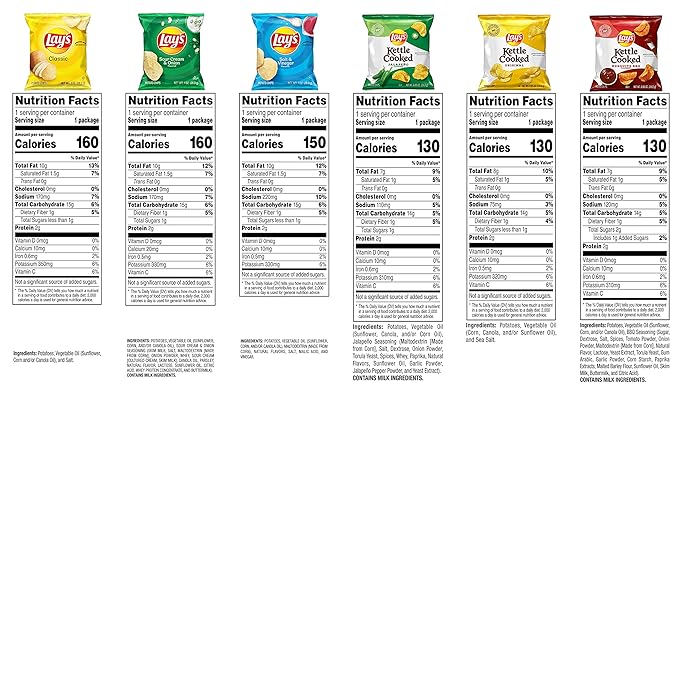 Lay's Potato Chips, Regular & Kettle Variety Pack, (Pack of 40)